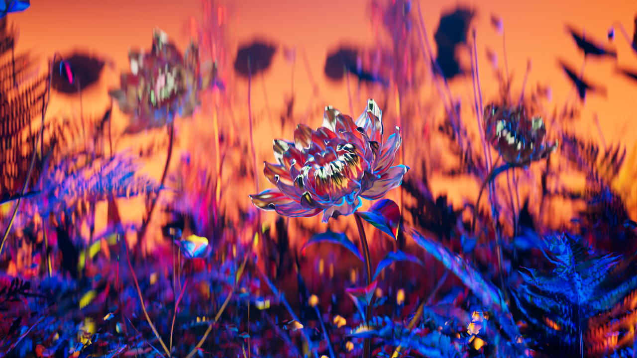 Altered TV motion graphics studio, London, crystal CG 3d render Club Disney magical forest